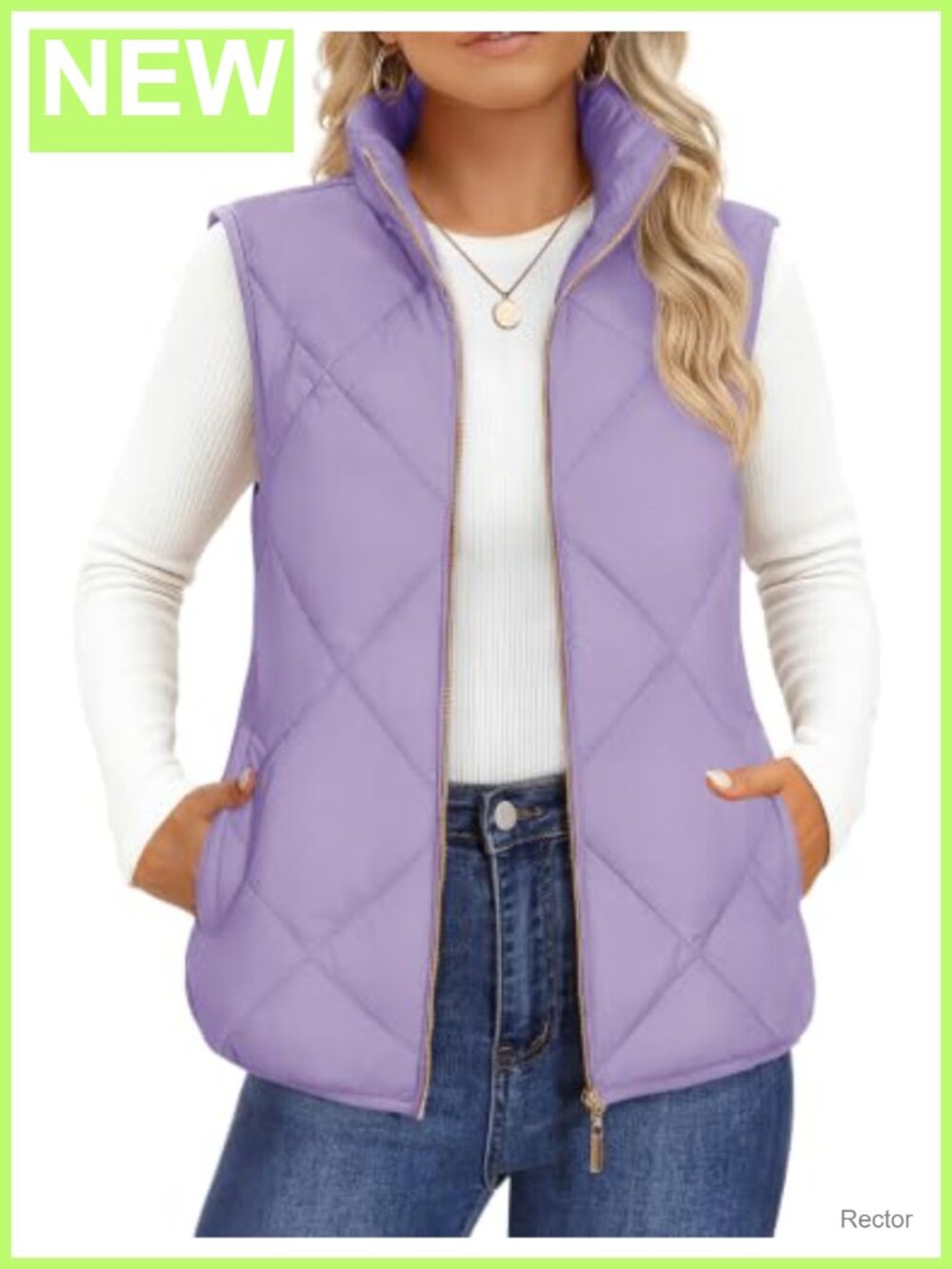 Women's Quilted Puffer Vest Sleeveless Zip Padded Gilet